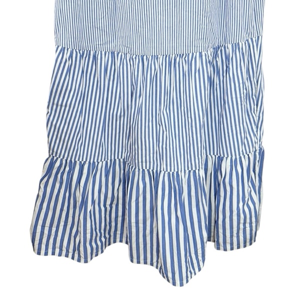 J Crew Factory Striped sleeveless tiered mini dress in cotton poplin size 6 - Picture 6 of 12